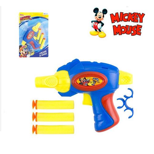 Pistola Lança Dardo com Espuma e Ventosa Mickey