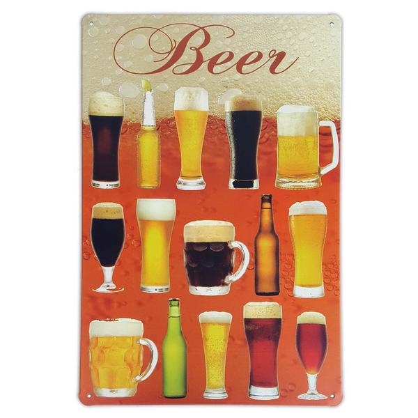 Placa de Metal Decorativa Retrô Beer - Yaay