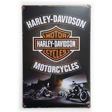 Placa de Metal Harley-Davidson Motorcycles - 30 X 20 Cm - Yaay!