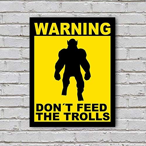 Placa de Parede Decorativa: Don't Feed The Trolls - ShopB