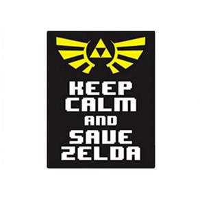Placa de Parede Decorativa: Keep Calm And Save Zelda