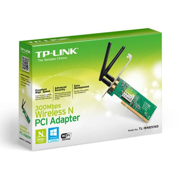 Placa de Rede Wireless PCI 300Mbps TP-Link TL-WN851ND