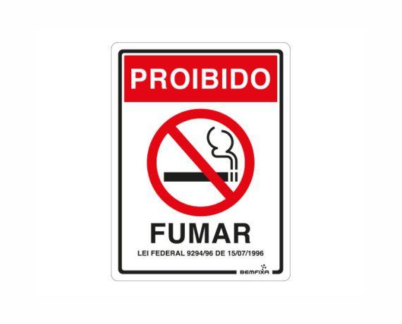 Placa de Sinalização de PROIBIDO FUMAR - Bemfixa