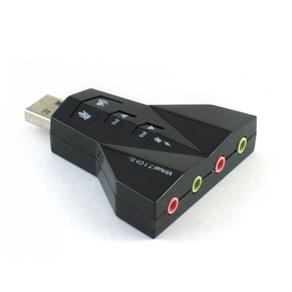 Placa de Som USB 7.1 Dupla Ideal para Virtual DJ para 2 Fones e 2 Microfones
