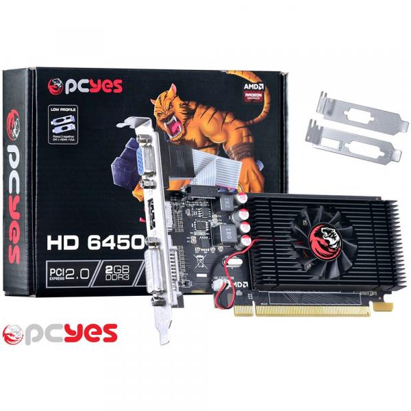 Placa de Vídeo AMD Radeon HD 6450 2GB PCYes 64 Bits DDR3 Directx 11 OpenGL 4.1 - PJ64506402D3LP - Pcyes!