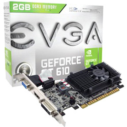Placa de Vídeo EVGA 2GB GeForce 610 DDR3 64 Bits 02G-P3-2619-KR