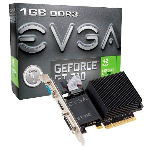Placa de Video EVGA Geforce GT 710 1GB DDR3 64 BITS - 01G-P3-2710-KR