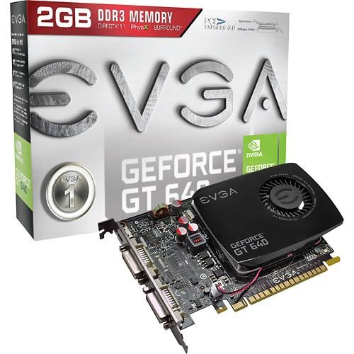 Placa de Vídeo EVGA GEFORCE GT640 2GB DDR3 PCI Express 3.0 Nvidia