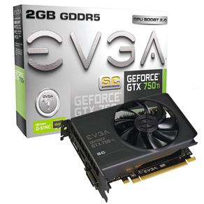 Placa de Video Evga Geforce GTX 750 TI 2gb Ddr5 128 Bits Dvi/hdmi/dp - Pcie 3.0 - SC - 02g-p4-3753-kr