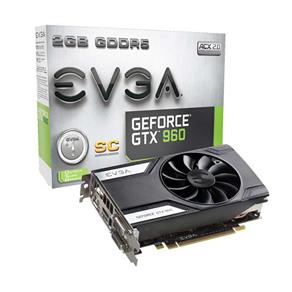 Placa de Vídeo EVGA Geforce GTX960 SC, 2GB, DDR5, 128 Bits 02G-P4-2962-KR