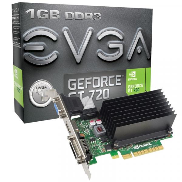 Placa de Vídeo EVGA Nvidia Geforce GT 720 1GB DDR3 PCI-Express 2.0 01G-P3-2722-KR - Evga
