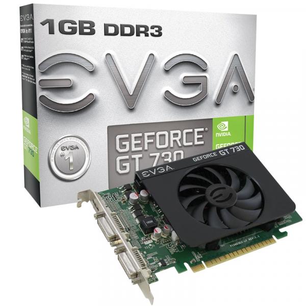 Placa de Vídeo EVGA Nvidia Geforce GT 730 1GB DDR3 PCI-Express 2.0 01G-P3-2731-KR - Evga