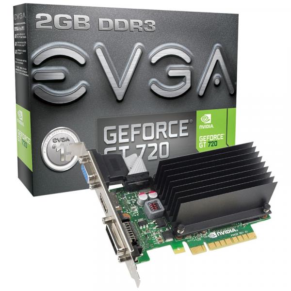 Placa de Vídeo EVGA Nvidia Geforce GT 720 2GB DDR3 PCI-Express 2.0 02G-P3-2724-KR - Evga