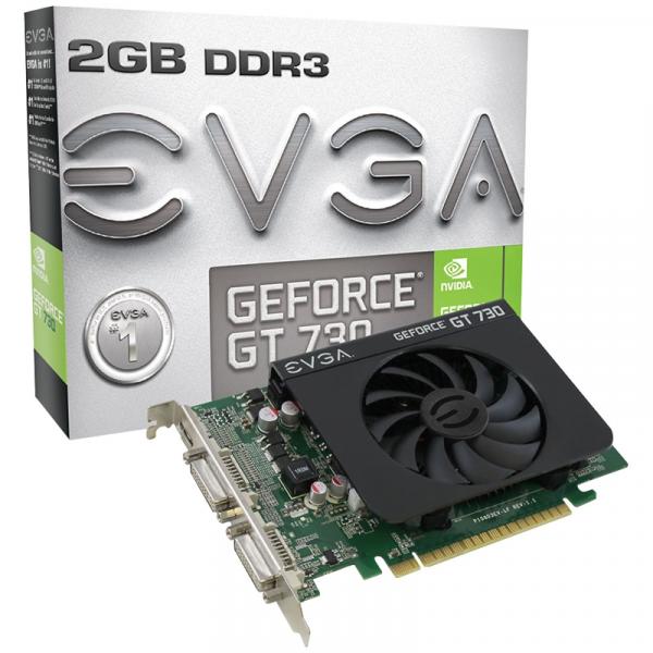 Placa de Vídeo EVGA Nvidia Geforce GT 730 2GB DDR3 PCI-Express 2.0 02G-P3-2738-KR - Evga