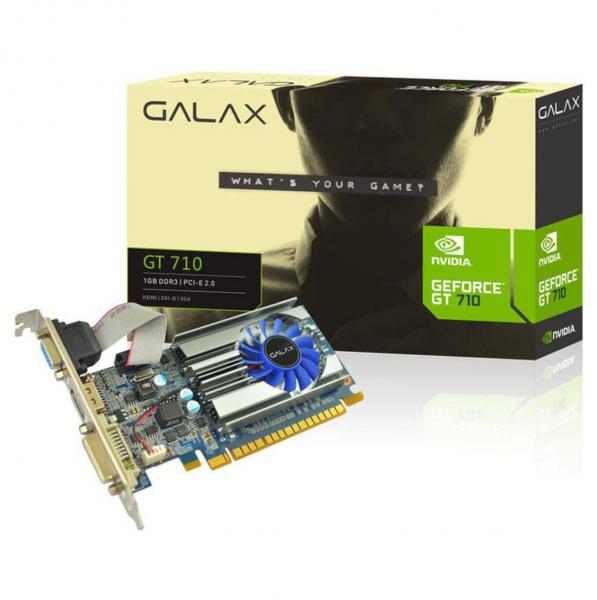 Placa de Vídeo GALAX GEFORCE GT 710 1GB DDR3 64-bit