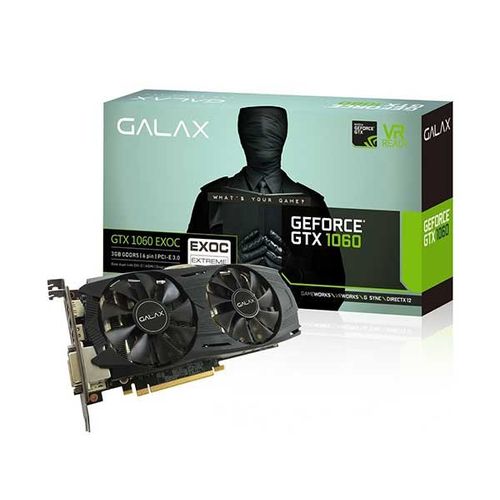 Tudo sobre 'Placa de Vídeo Galax Geforce Gtx 1060 3gb Ex Oc Gddr5 192bit 60nnh7dvm6o3'