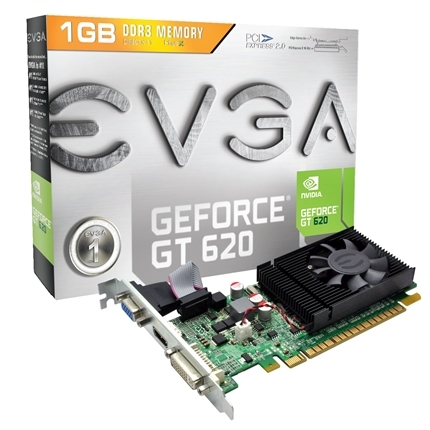Placa de Vídeo Geforce Gt 620 1Gb Ddr3 64 Bits Evga