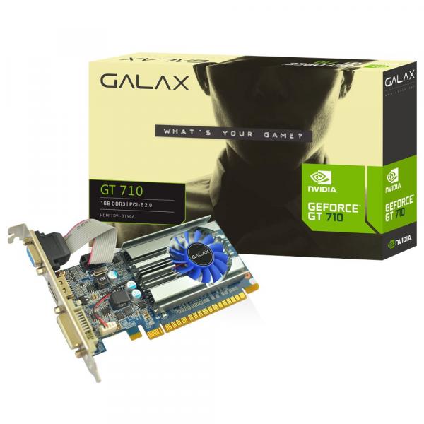Placa de Vídeo GEFORCE GT 710 1GB DDR3 64Bits GALAX 71GGH4HXJ4FN