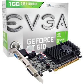Placa de Vídeo GeForce GT610 1GB DDR3 64bits PCI-E EVGA