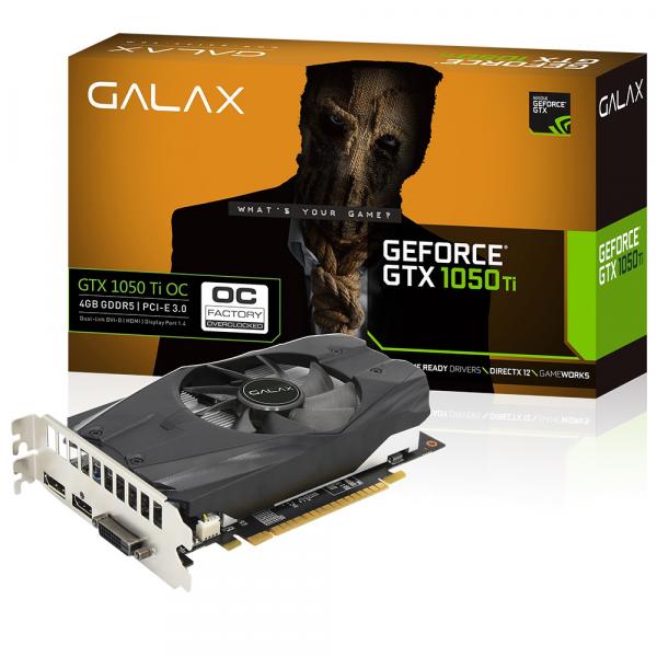 Tudo sobre 'Placa de Vídeo Geforce GTX 1050Ti 4GB GALAX OC 128 Bits Directx 12 Single Fan - 50IQH8DSN8OC'