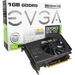 Placa de Vídeo GTX750 1GB DDR5 128Bits EVGA - 01G-P4-2753-KR