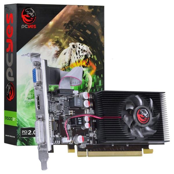 Placa de Video Nvidia Geforce 9500gt 1gb Ddr3 128 Bits com Kit Low Profile Incluso - PS9500GT12801D3 - Pcyes