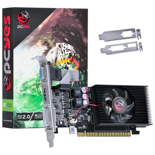 Placa de Vídeo NVIDIA GeForce GT 730 4GB DDR3 PCIe 2.0 PW730GT12804D3LP PCYES