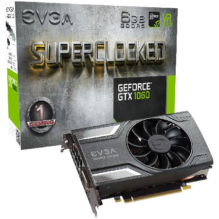 Placa de Video Nvidia Geforce GTX 1060 SC Gaming 6GB GDDR5 192 BITS ACX 2.0 (single FAN) 06G-P4-6163-KR - EVGA