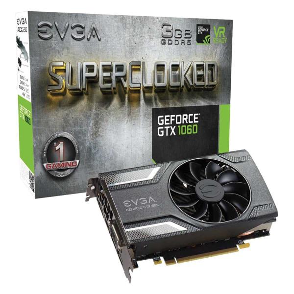 Placa de Video Nvidia Geforce Gtx 1060 Sc Gaming 3gb Gddr5 192 Bits Acx 2.0 (single Fan) 03g-p4-6162-kr - Evga