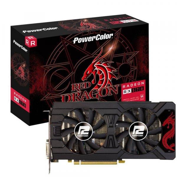 Placa de Video Power Color Radeon RX 570 Dragon 8GB DDR5 256 BITS - AXRX570 8GBD5-3DHD/OC