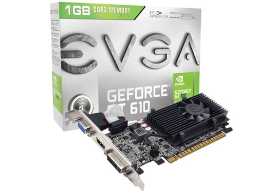 Placa de Vídeo Vga Evga Geforce Gt 610 1Gb Ddr3 64 Bits Pci-E 2.0 01G-...
