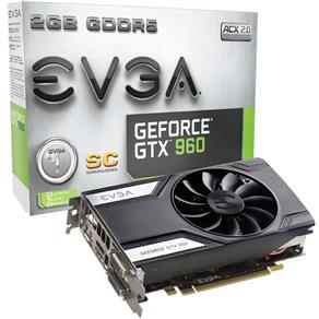 Placa de Vídeo VGA EVGA GeForce GTX960 2GB SC DDR5 128 Bits PCI-E 3.0 02G-P4-2962-KR