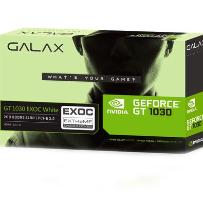 Placa de Vídeo VGA NVIDIA Galax GEFORCE GT 1030 2GB DDR5 64Bits Exoc 30NPH4HVQ5EW