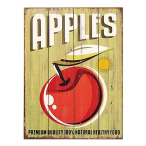 Placa Decorativa Apples Madeira Mart 4411