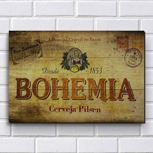 Placa Decorativa em Mdf com 20x30cm - Modelo P119 - Cerveja Bohemia