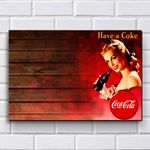 Placa Decorativa em Mdf com 20x30cm - Modelo P134 - Coca-cola