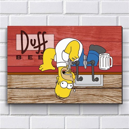 Placa Decorativa em Mdf com 20X30cm - Modelo P215 - Simpsons Duff