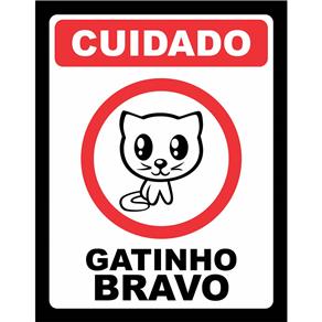 Placa Decorativa Gatinho Bravo - Legião Nerd