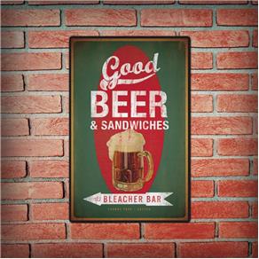 Placa Decorativa Good Beer & Sandwiches - CIA Laser