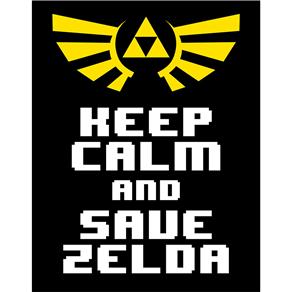 Placa Decorativa Keep Calm Zelda - Legião Nerd