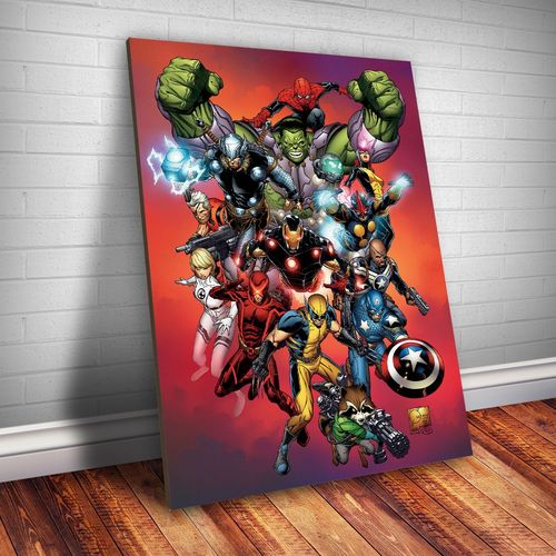 Placa Decorativa Marvel - Heróis