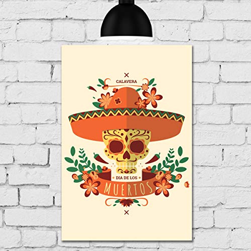 Placa Decorativa MDF Caveira Mexicana