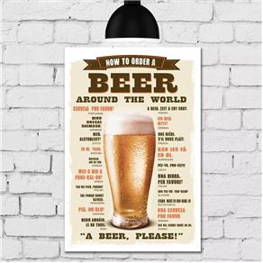 Placa Decorativa MDF Como Pedir Cerveja