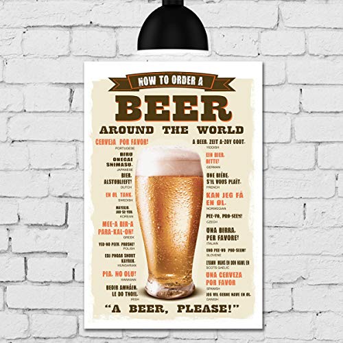 Placa Decorativa MDF Como Pedir Cerveja
