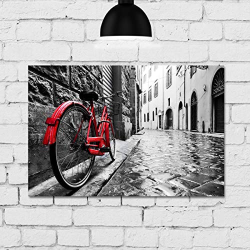 Placa Decorativa MDF Foto Bicicleta Itália