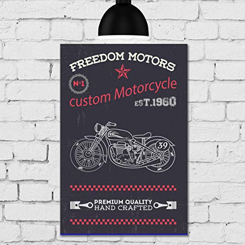 Placa Decorativa MDF Vintage Freedom Motors