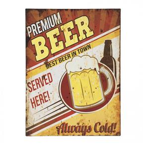 Placa Decorativa Metal 40cmx30cm Mart Collection Premium Beer