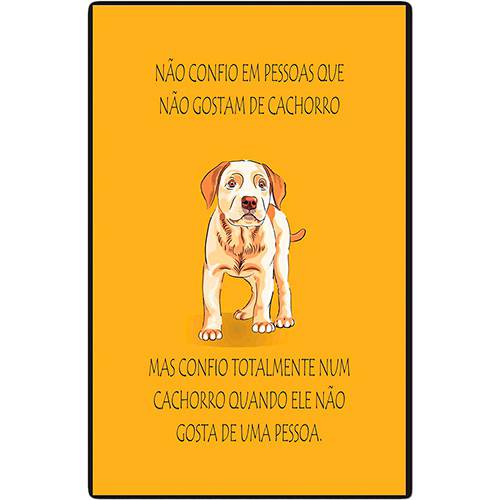 Placa Decorativa Mod. 70 Cachorro Amarelo 29x19cm - At.home