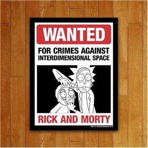 Placa Decorativa - Wanted Rick And Morty