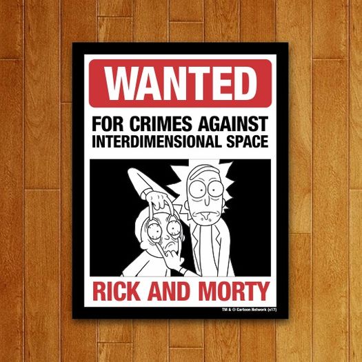 Placa Decorativa Wanted Rick Morty